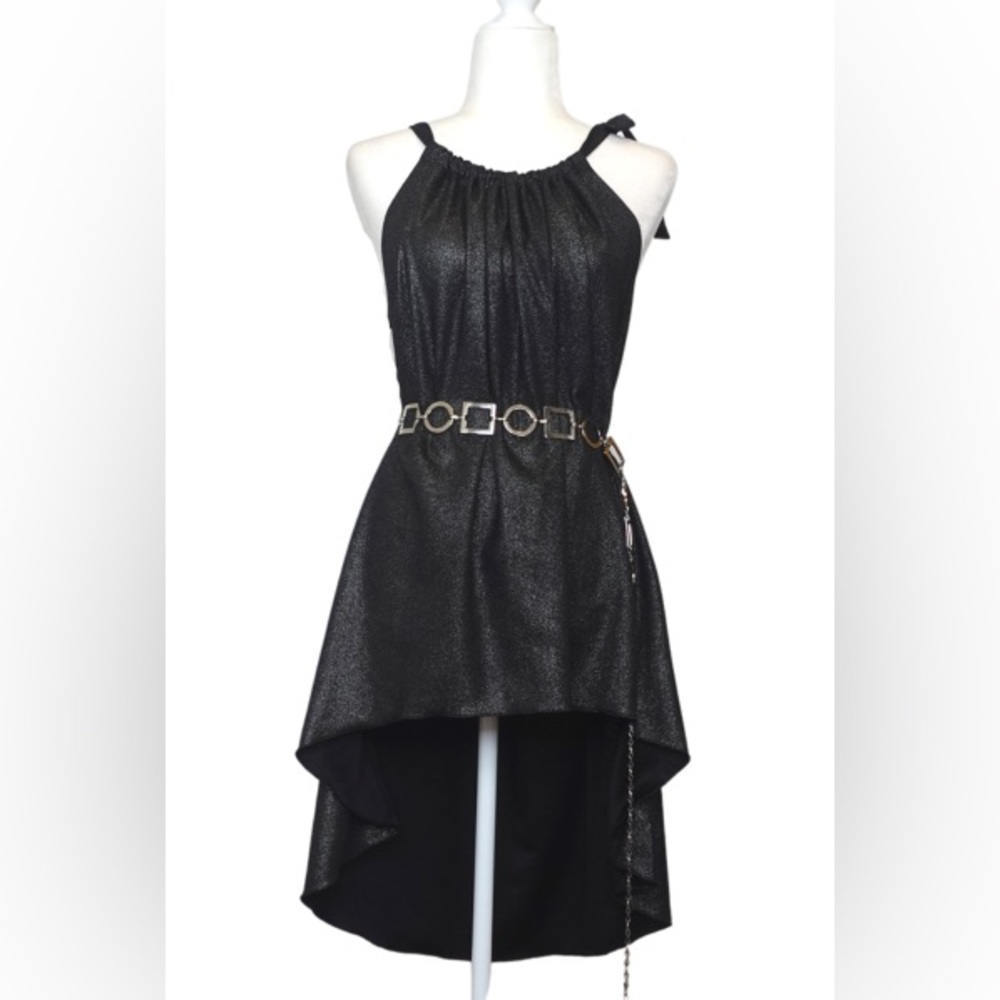 Black Shimmer High-Low Top